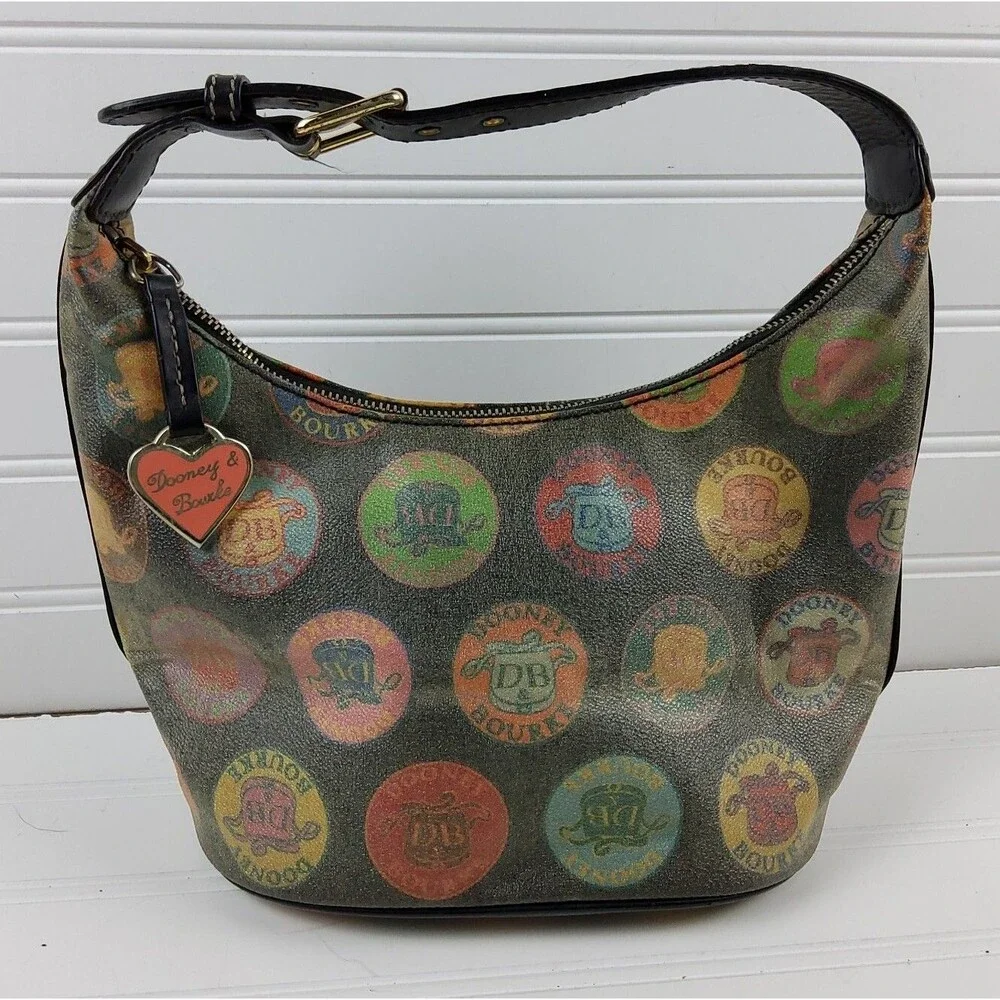 Dooney & Bourke Coated Canvas Hobo Shoulder Handbag Purse